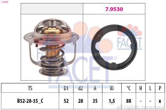 Obrázok Termostat chladenia FACET Made in Italy - OE Equivalent 78489
