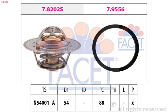 Obrázok Termostat chladenia FACET Made in Italy - OE Equivalent 78533