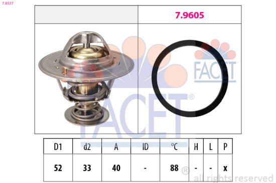 Obrázok Termostat chladenia FACET Made in Italy - OE Equivalent 78537