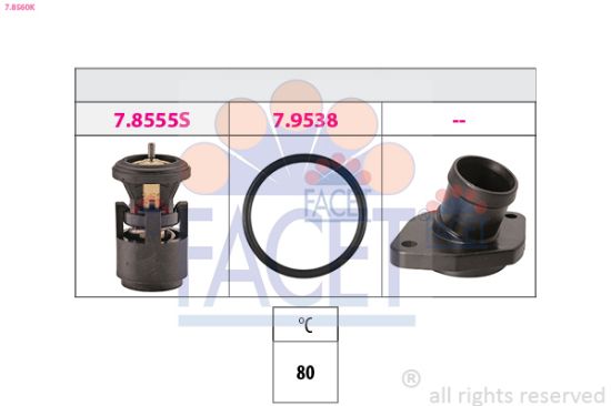 Obrázok Termostat chladenia FACET Made in Italy - OE Equivalent 78560K