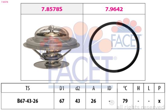 Obrázok Termostat chladenia FACET Made in Italy - OE Equivalent 78578