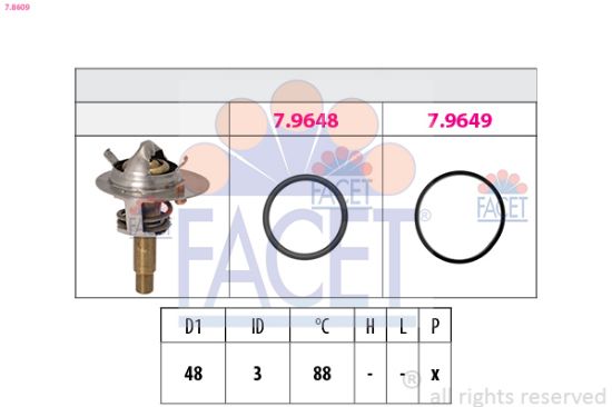 Obrázok Termostat chladenia FACET Made in Italy - OE Equivalent 78609