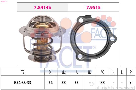 Obrázok Termostat chladenia FACET Made in Italy - OE Equivalent 78633