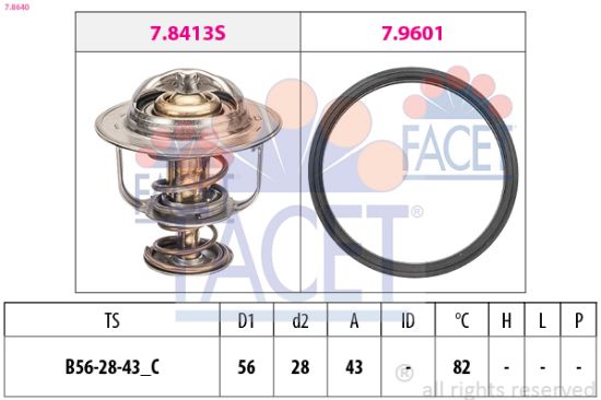 Obrázok Termostat chladenia FACET Made in Italy - OE Equivalent 78640