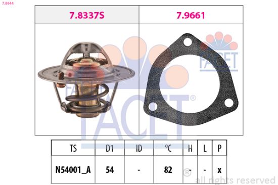 Obrázok Termostat chladenia FACET Made in Italy - OE Equivalent 78644