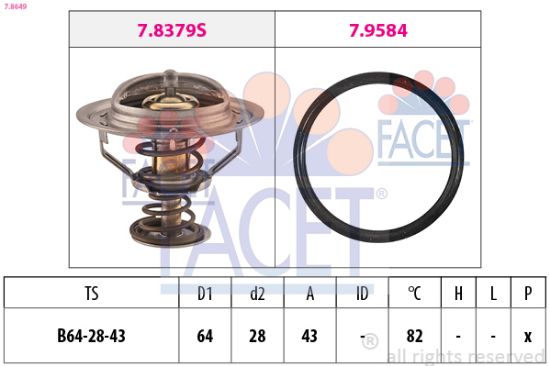 Obrázok Termostat chladenia FACET Made in Italy - OE Equivalent 78649