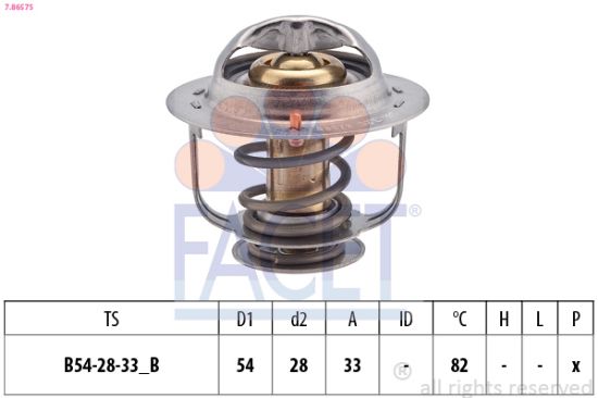 Obrázok Termostat chladenia FACET Made in Italy - OE Equivalent 78657S