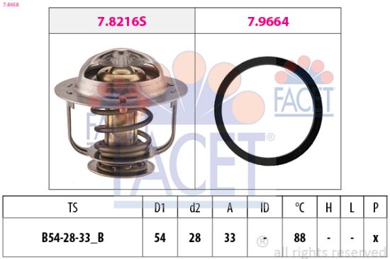 Obrázok Termostat chladenia FACET Made in Italy - OE Equivalent 78658
