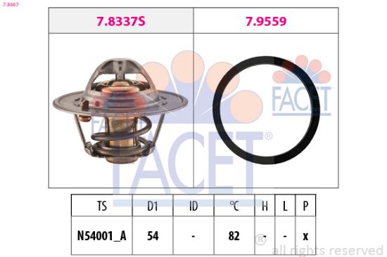 Obrázok Termostat chladenia FACET Made in Italy - OE Equivalent 78667