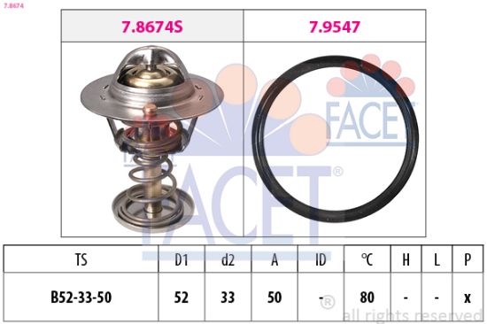 Obrázok Termostat chladenia FACET Made in Italy - OE Equivalent 78678