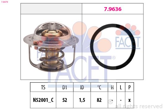 Obrázok Termostat chladenia FACET Made in Italy - OE Equivalent 78679