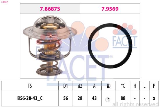 Obrázok Termostat chladenia FACET Made in Italy - OE Equivalent 78687