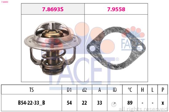 Obrázok Termostat chladenia FACET Made in Italy - OE Equivalent 78628