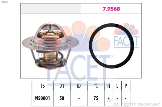 Obrázok Termostat chladenia FACET Made in Italy - OE Equivalent 78721