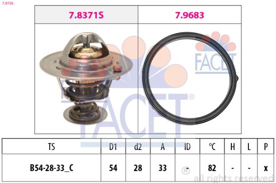 Obrázok Termostat chladenia FACET Made in Italy - OE Equivalent 78726