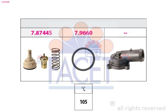 Obrázok Termostat chladenia FACET Made in Italy - OE Equivalent 78744K