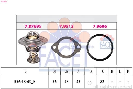 Obrázok Termostat chladenia FACET Made in Italy - OE Equivalent 78769