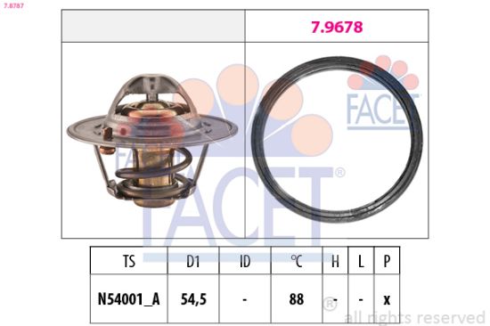 Obrázok Termostat chladenia FACET Made in Italy - OE Equivalent 78787