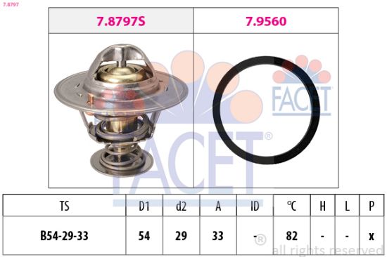 Obrázok Termostat chladenia FACET Made in Italy - OE Equivalent 78797
