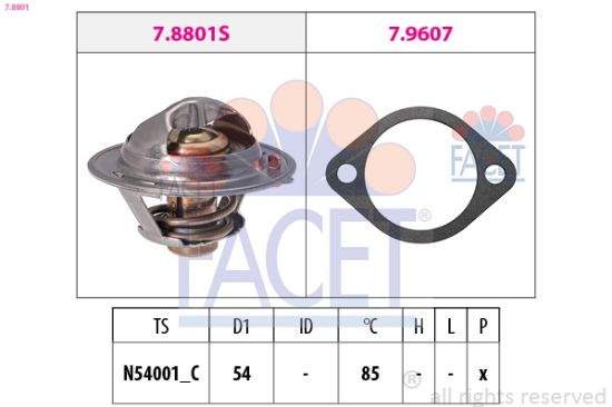 Obrázok Termostat chladenia FACET Made in Italy - OE Equivalent 78801