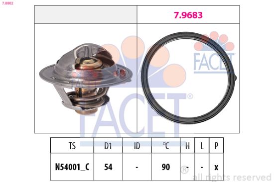 Obrázok Termostat chladenia FACET Made in Italy - OE Equivalent 78802