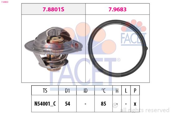 Obrázok Termostat chladenia FACET Made in Italy - OE Equivalent 78803