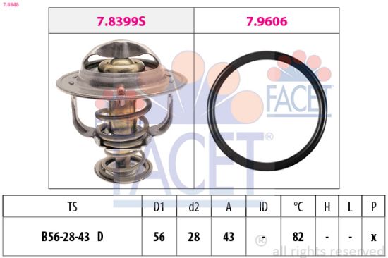 Obrázok Termostat chladenia FACET Made in Italy - OE Equivalent 78848