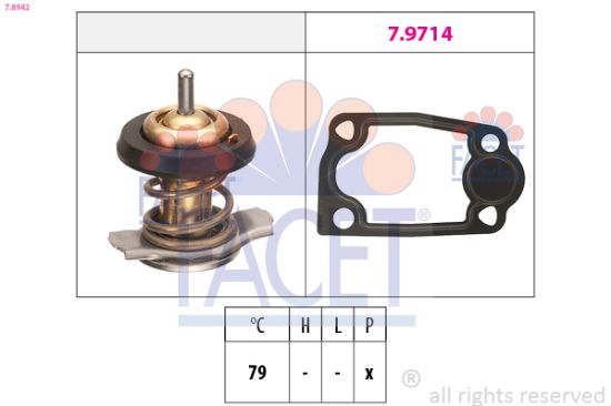 Obrázok Termostat chladenia FACET Made in Italy - OE Equivalent 78942
