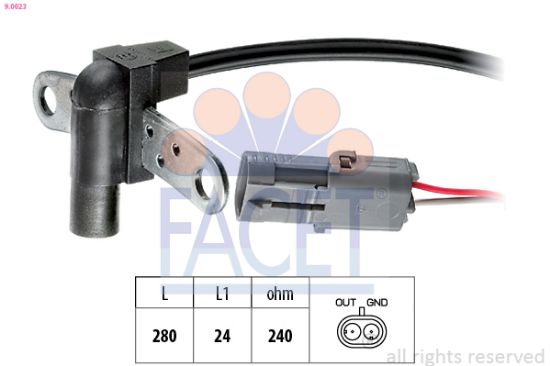 Obrázok Snímač impulzov kľukového hriadeľa FACET Made in Italy - OE Equivalent 90023