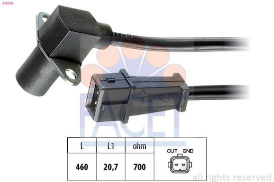Obrázok Snímač impulzov kľukového hriadeľa FACET Made in Italy - OE Equivalent 90030
