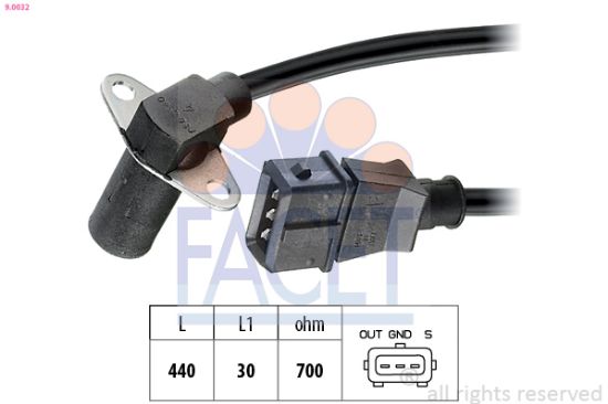 Obrázok Snímač impulzov kľukového hriadeľa FACET Made in Italy - OE Equivalent 90032