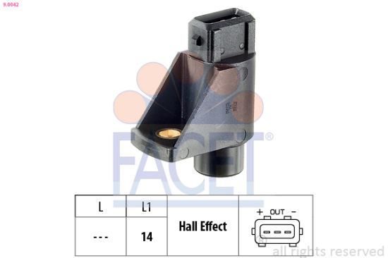 Obrázok Snímač polohy vačkového hriadeľa FACET Made in Italy - OE Equivalent 90042