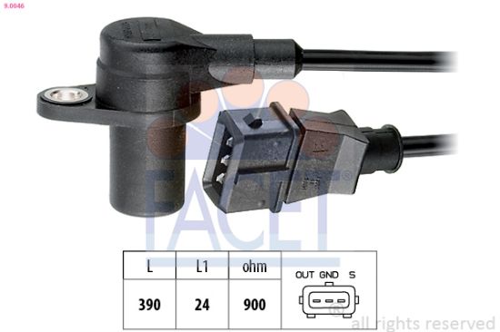 Obrázok Snímač impulzov kľukového hriadeľa FACET Made in Italy - OE Equivalent 90046