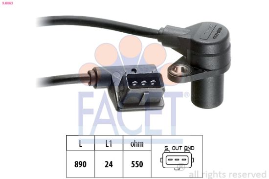 Obrázok Snímač impulzov kľukového hriadeľa FACET Made in Italy - OE Equivalent 90063