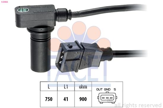 Obrázok Snímač impulzov kľukového hriadeľa FACET Made in Italy - OE Equivalent 90066
