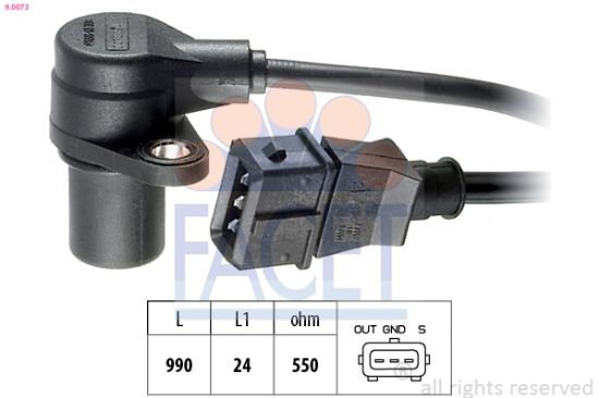 Obrázok Snímač impulzov kľukového hriadeľa FACET Made in Italy - OE Equivalent 90073
