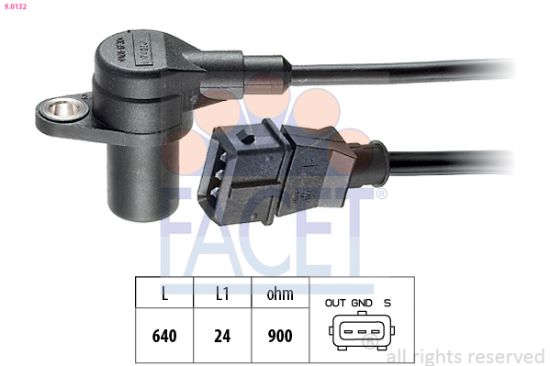 Obrázok Snímač impulzov kľukového hriadeľa FACET Made in Italy - OE Equivalent 90132