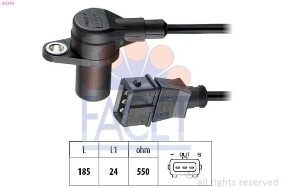Obrázok Snímač impulzov kľukového hriadeľa FACET Made in Italy - OE Equivalent 90140