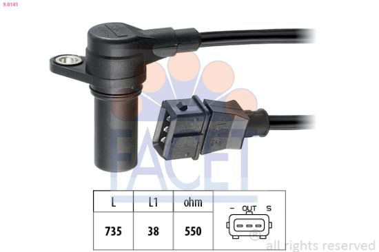 Obrázok Snímač impulzov kľukového hriadeľa FACET Made in Italy - OE Equivalent 90141