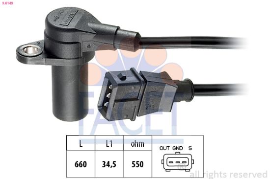 Obrázok Snímač impulzov kľukového hriadeľa FACET Made in Italy - OE Equivalent 90149