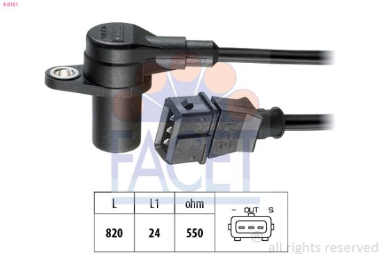 Obrázok Snímač impulzov kľukového hriadeľa FACET Made in Italy - OE Equivalent 90151