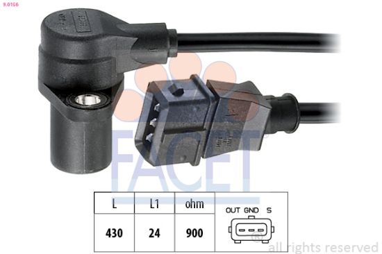 Obrázok Snímač impulzov kľukového hriadeľa FACET Made in Italy - OE Equivalent 90156