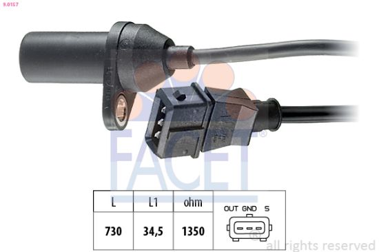 Obrázok Snímač impulzov kľukového hriadeľa FACET Made in Italy - OE Equivalent 90157