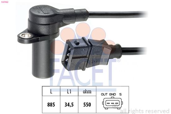 Obrázok Snímač impulzov kľukového hriadeľa FACET Made in Italy - OE Equivalent 90162