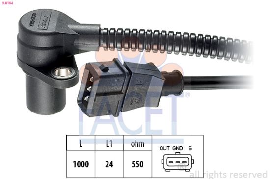 Obrázok Snímač impulzov kľukového hriadeľa FACET Made in Italy - OE Equivalent 90164
