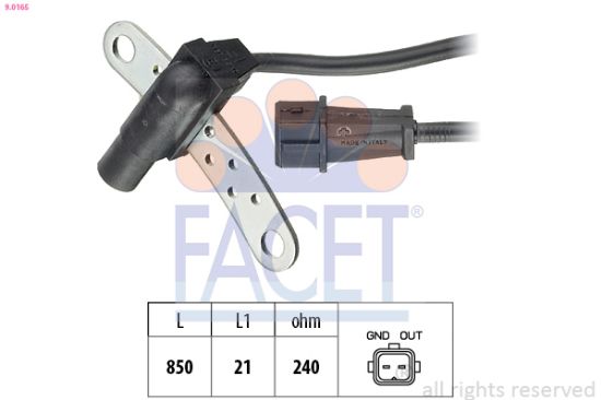 Obrázok Snímač impulzov kľukového hriadeľa FACET Made in Italy - OE Equivalent 90165