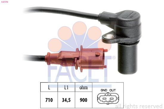 Obrázok Snímač impulzov kľukového hriadeľa FACET Made in Italy - OE Equivalent 90170
