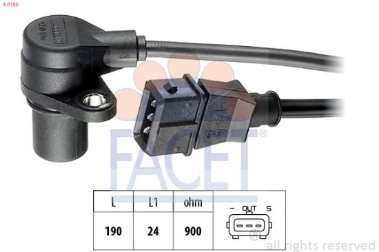 Obrázok Snímač impulzov kľukového hriadeľa FACET Made in Italy - OE Equivalent 90180