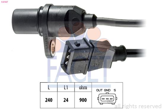 Obrázok Snímač impulzov kľukového hriadeľa FACET Made in Italy - OE Equivalent 90187
