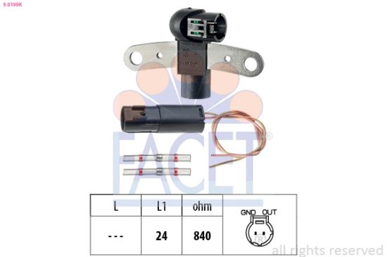 Obrázok Snímač impulzov kľukového hriadeľa FACET Made in Italy - OE Equivalent 90199K